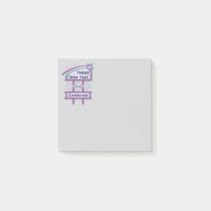 Retro Happy New Year Sign - Celebrate Marquee Post-it Klebezettel