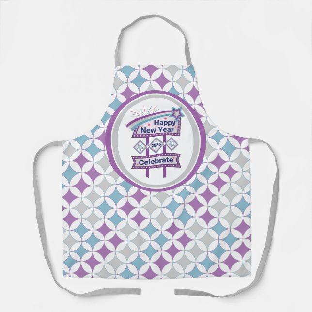 Retro Happy New Year Sign - Celebrate Marquee Schürze (Vorderseite)