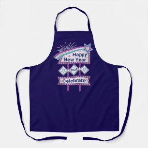 Retro Happy New Year Sign - Celebrate Marquee Schürze