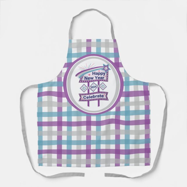 Retro Happy New Year Sign - Celebrate Marquee Schürze (Vorderseite)