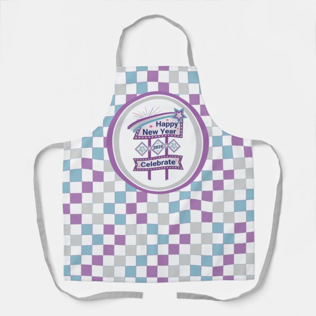 Retro Happy New Year Sign - Celebrate Marquee Schürze (Vorderseite)