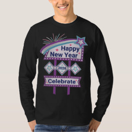 Retro Happy New Year Sign - Celebrate Marquee T-Shirt