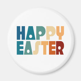 Retro Happy Oaster Typografie | Magnet