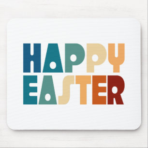 Retro Happy Oaster Typografie   Mousepad