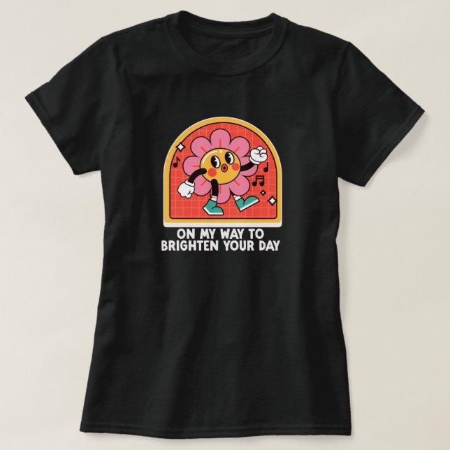 Retro Happy Positive Daisy T-Shirt (Design vorne)