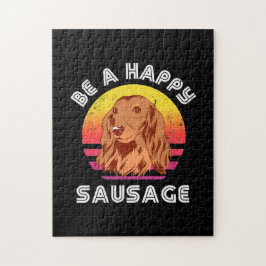 Retro Happy Sausage Dog Puzzle