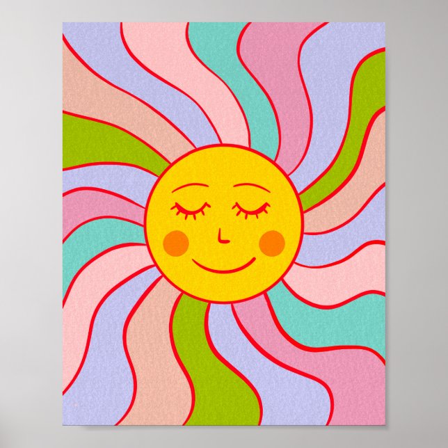 Retro-Happy Sun Poster (Vorne)
