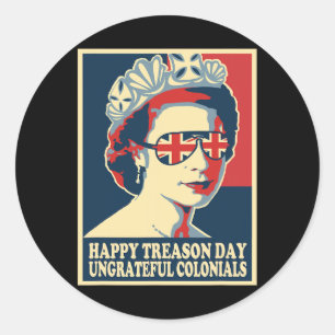 Retro Happy Treason Day 4. Juli British Coloni Runder Aufkleber