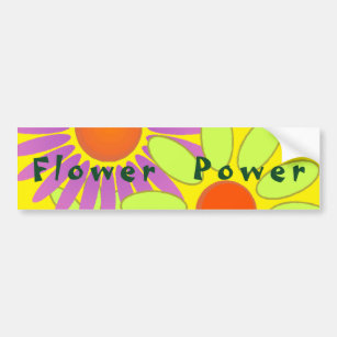 Retro Happy Vintage Blume Power Abstrakt floral Autoaufkleber