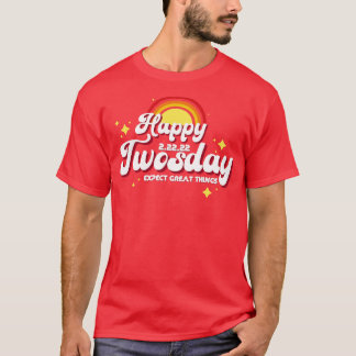 Retro Happy zwei Tage erwarten Großes T-Shirt