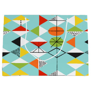 Retro Harlekin-Muster-Geschenk-Tasche Große Geschenktüte