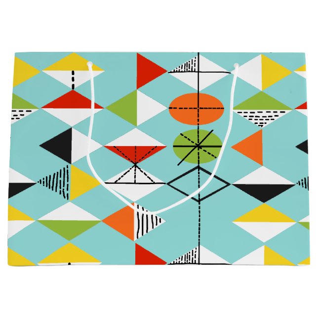 Retro Harlekin-Muster-Geschenk-Tasche Große Geschenktüte (Vorderseite)