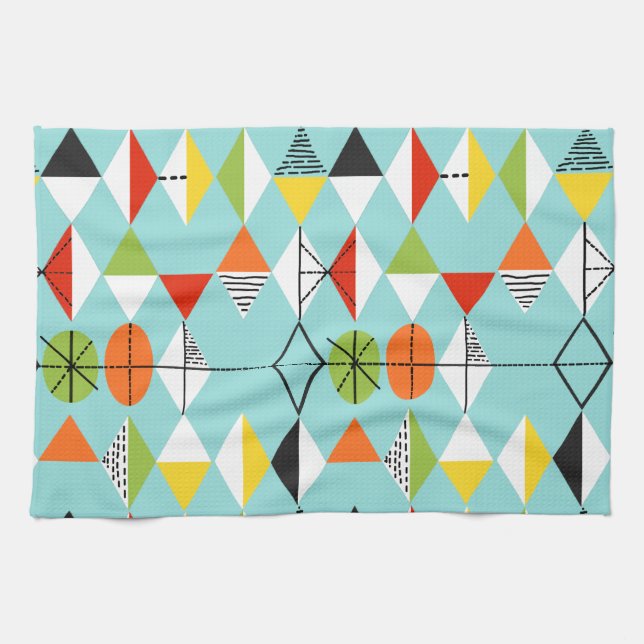 Retro Harlekin-Muster-Geschirrtuch Küchentuch (Horizontal)