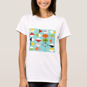 Retro Harlekin-Muster-T - Shirt