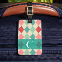 Retro Harlequin Geometric Monogram