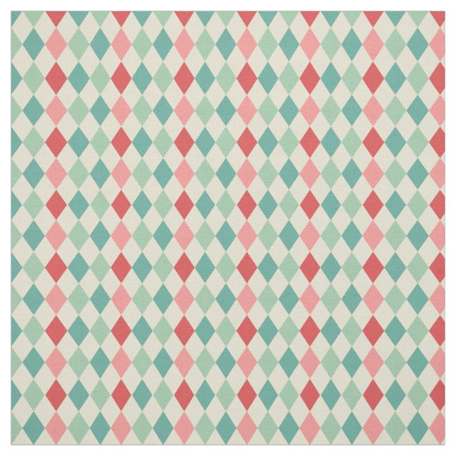 Retro Harlequin Geometrisches Muster Stoff (Muster)