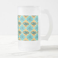 Retro Harlequin Globe Trotter Mattiert Glass Tasse