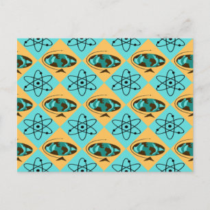 Retro Harlequin Globe Trotter Postcard Postkarte