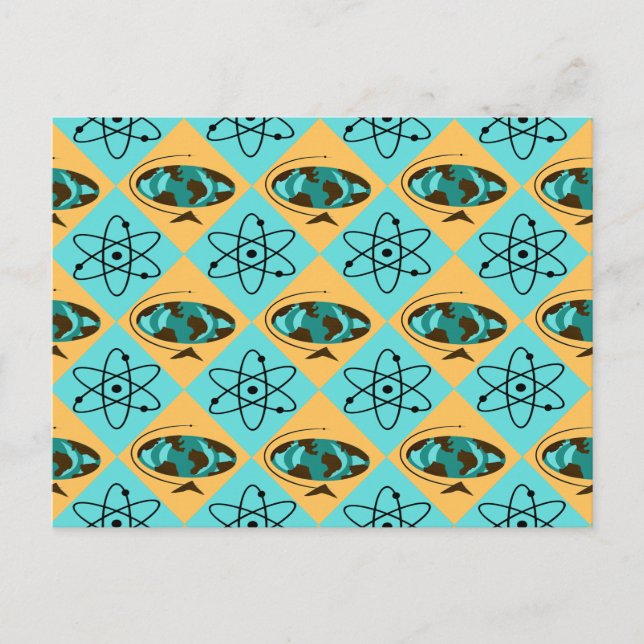 Retro Harlequin Globe Trotter Postcard Postkarte (Vorderseite)