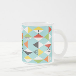 Retro Harlequin Muster Mattierte Tasse