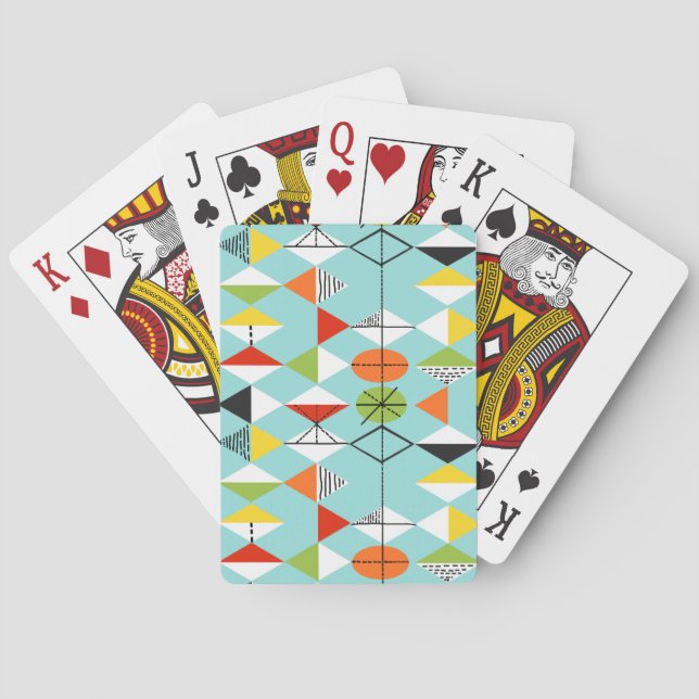 Retro Harlequin Muster Playing Cards Spielkarten (Rückseite)
