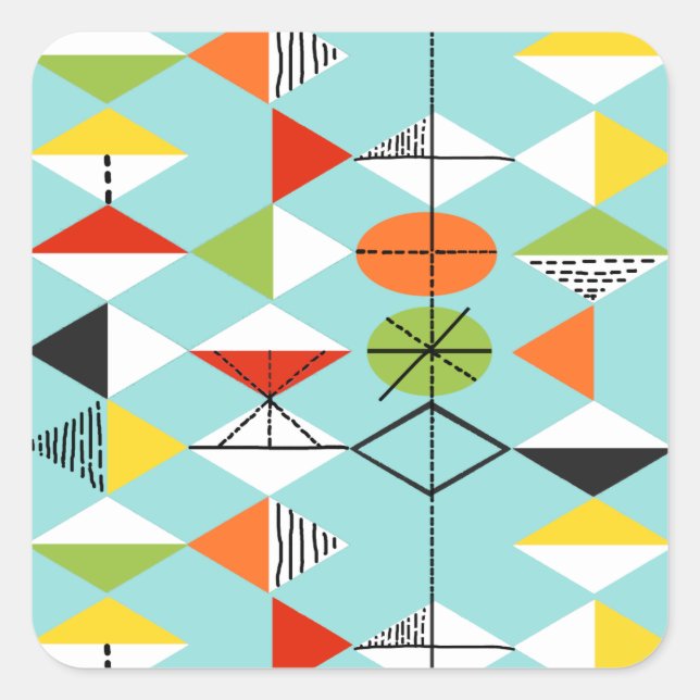 Retro Harlequin Pattern Stickers (Vorderseite)