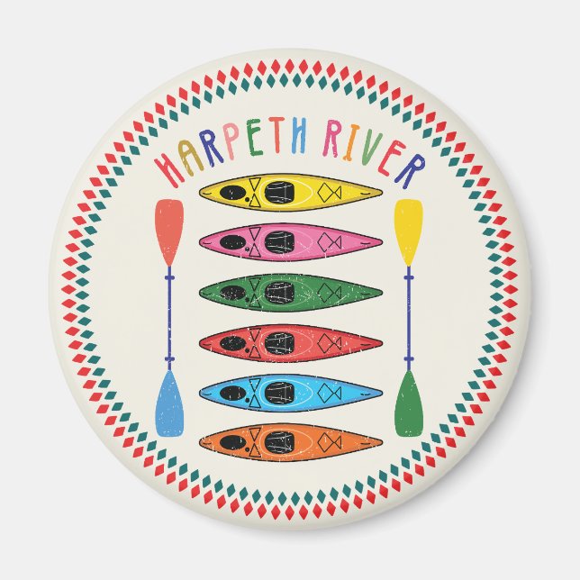 Retro Harpeth River Kayaking Magnet (Vorne)