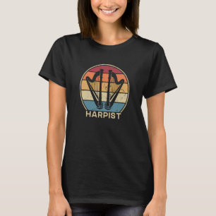 Retro Harpist Harpist Konghou Pedal Harp Harp T-Shirt