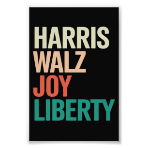 Retro Harris Waltz 2024 Harris Walz Joy Liberty Fotodruck