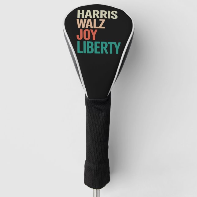 Retro Harris Waltz 2024 Harris Walz Joy Liberty Golf Headcover (Vorderseite)