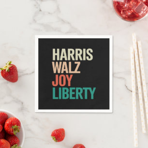 Retro Harris Waltz 2024 Harris Walz Joy Liberty Serviette