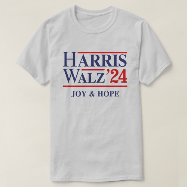 Retro Harris Walz '24 - Joy and Hope T-Shirt (Design vorne)