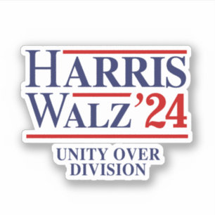 Retro Harris Walz '24 - Unity over Division Aufkleber