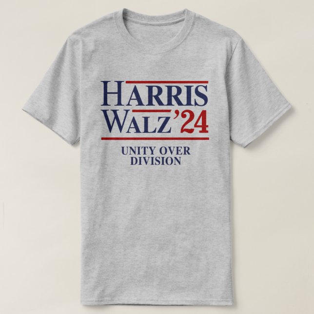 Retro Harris Walz '24 - Unity over Division T-Shirt (Design vorne)