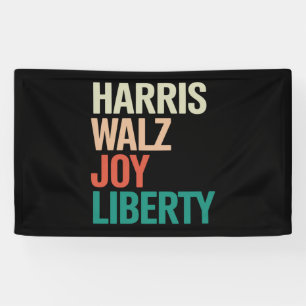 Retro Harris Walzer 2024 Harris Walz Freude Freihe Banner
