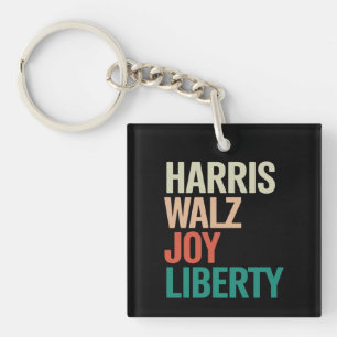 Retro Harris Walzer 2024 Harris Walz Freude Freihe Schlüsselanhänger