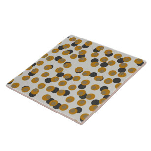 Retro Harvest Gold  Mid-Century Punkte   Fliese