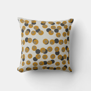 Retro Harvest Gold Mid-Century Punkte Kissen