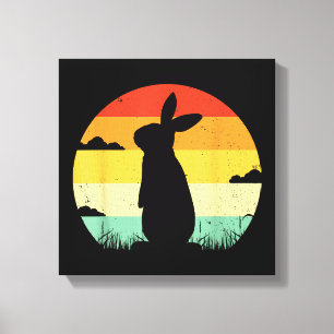 Retro-Hase im Vintage-Stil der 80er Jahre für Hase Leinwanddruck