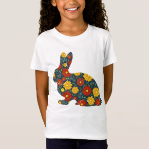 Retro-Hasen-Kaninchen mit orangefarbenen und gelbe T-Shirt