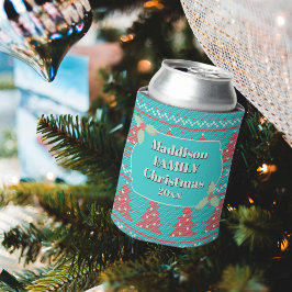 Retro-hässlicher Weihnachtspullover mit Bäumen in Dosenkühler