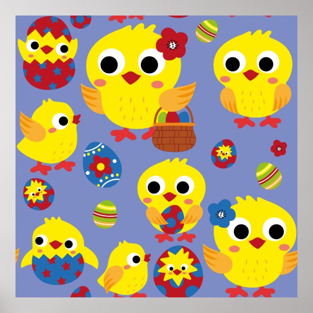 Retro Hatch Ostereier Poster (Vorne)