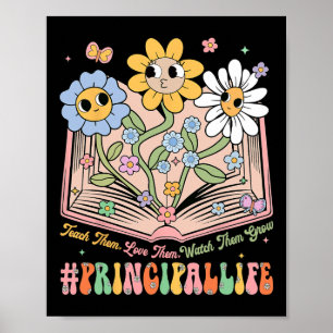 Retro Hauptblumen Lehr sie sie lieben Beobachten Poster