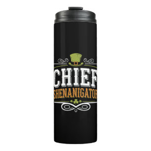 Retro Häuptling Shenanigator Glücklicher Leprechau Thermosbecher