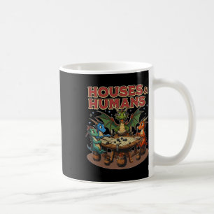 Retro-Häuser und menschliche Gamer-Videospiele Kaffeetasse