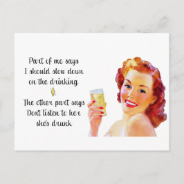 Retro Hausfrau Funny Quote Postkarte