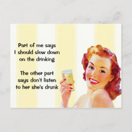 Retro Hausfrau Funny Quote Postkarte