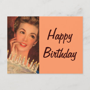 Retro-Hausfrau Geburtstag Postkarte