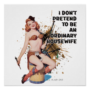 Retro-Hausfrau-Humor Pin-up-Girl Poster