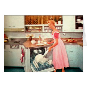 Retro Hausfrau in der Küche